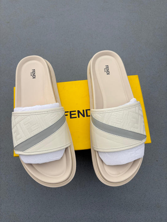 Fendi Diagonal slides (White)